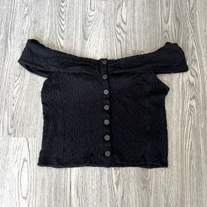 Free People Cropped Off the Shoulder Knit Top